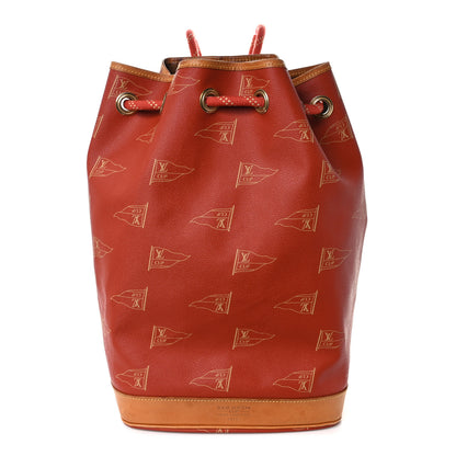 Louis Vuitton Canvas Americas Cup 1995 Saint Tropez Drawstring Bag Red 1 of 16
