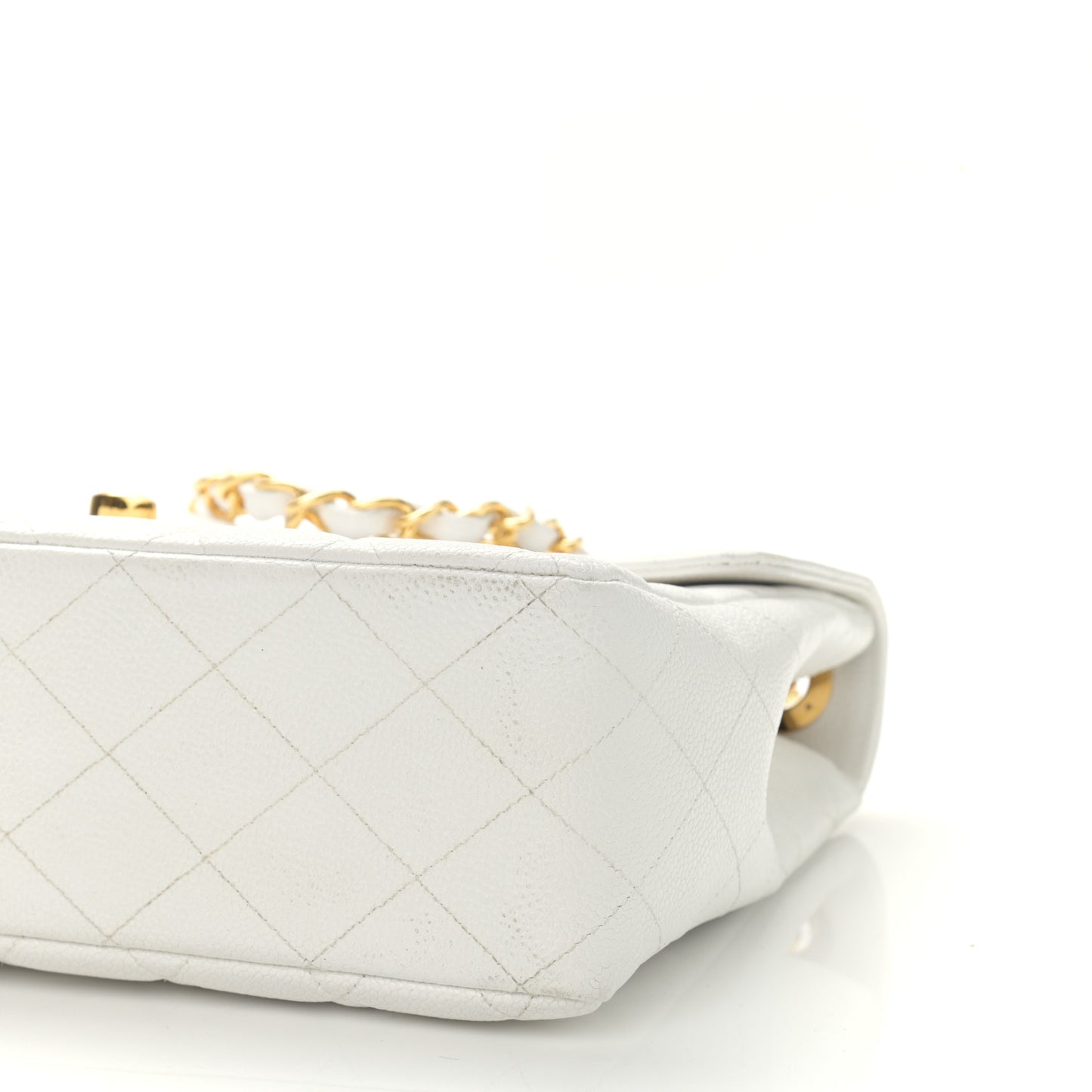 Caviar Quilted XL Jumbo Single Flap White