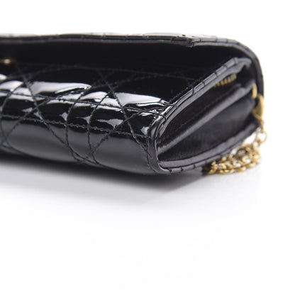 Christian Dior Patent Cannage Rendezvous Chain Wallet Black 10 of 10