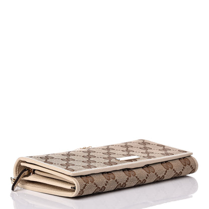 Gucci Monogram Metal Bar Chain Wallet Beige 4 of 7
