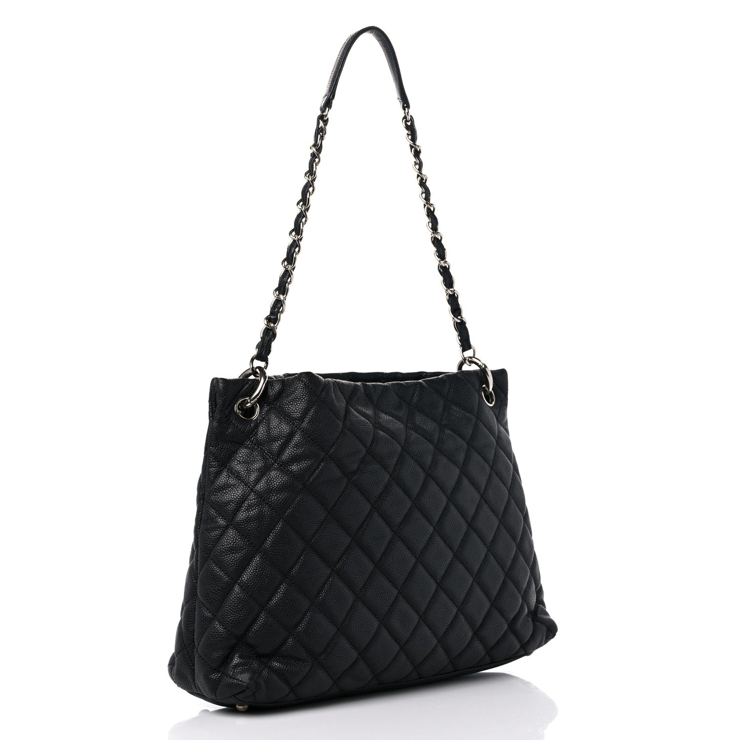 Caviar Quilted Easy Zip Tote Black