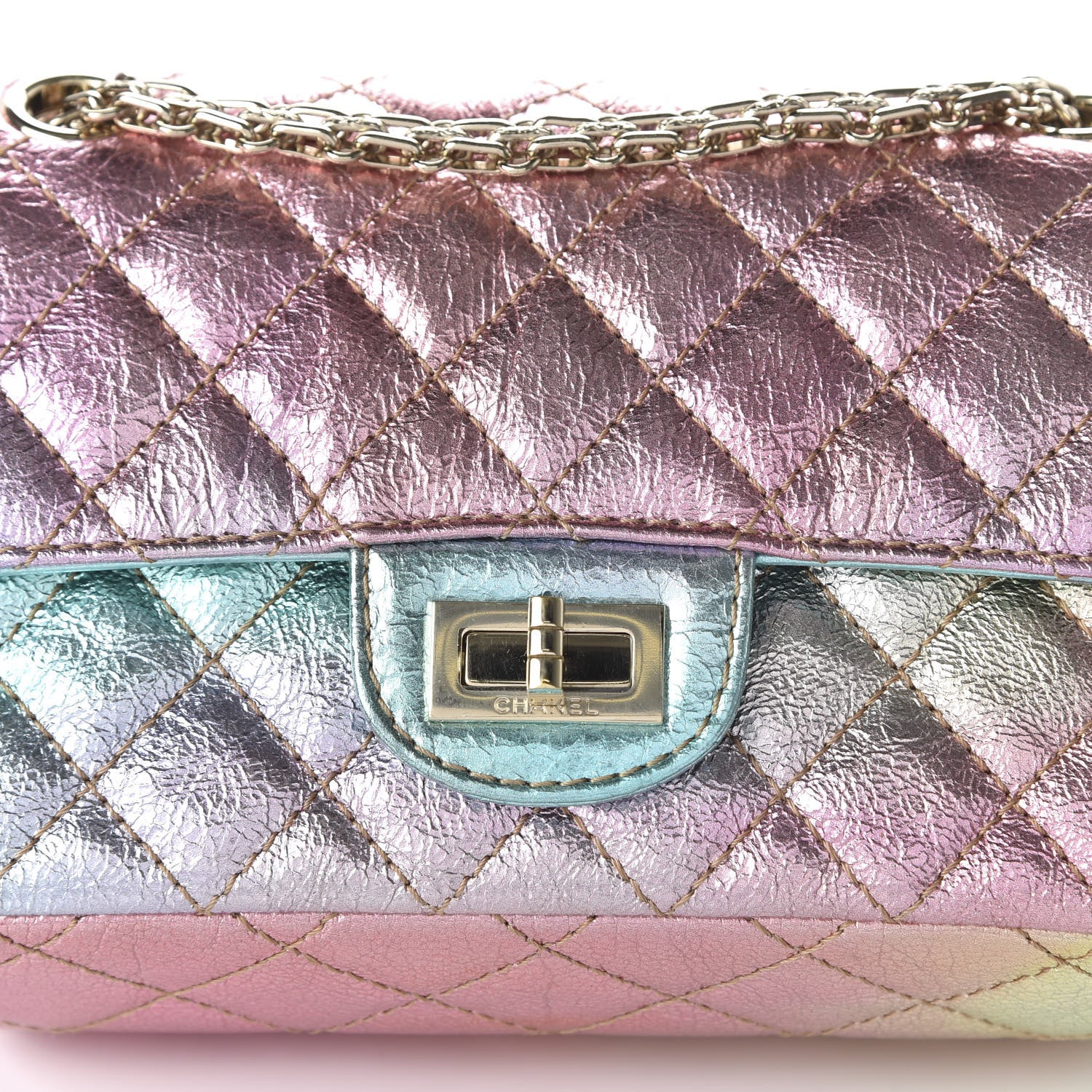 Chanel Metallic Goatskin Quilted Mini 2.55 Reissue Flap Multicolor 10 of 11