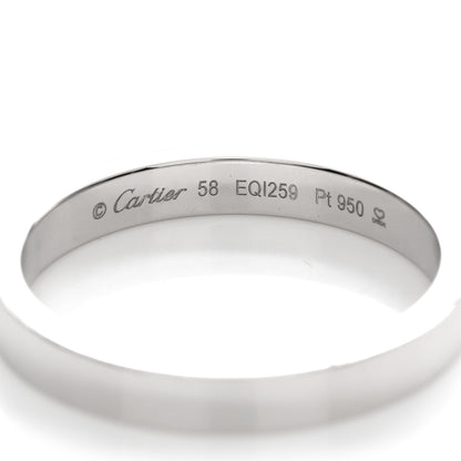 Cartier Platinum 3mm C De Cartier Wedding Band Ring 58 8.5 3 of 4