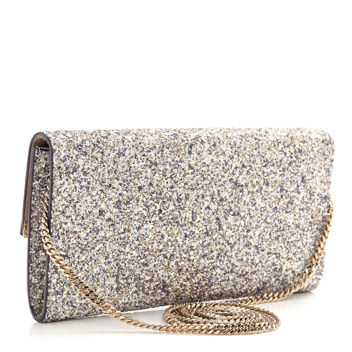Jimmy Choo Glitter Emmie Clutch Silver 3 of 9