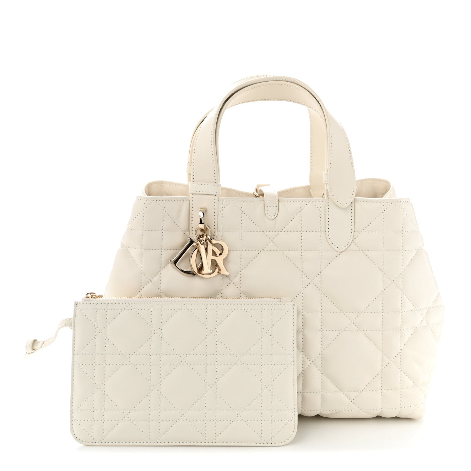 Christian Dior Calfskin Macrocannage Medium Toujours Latte 3 of 11