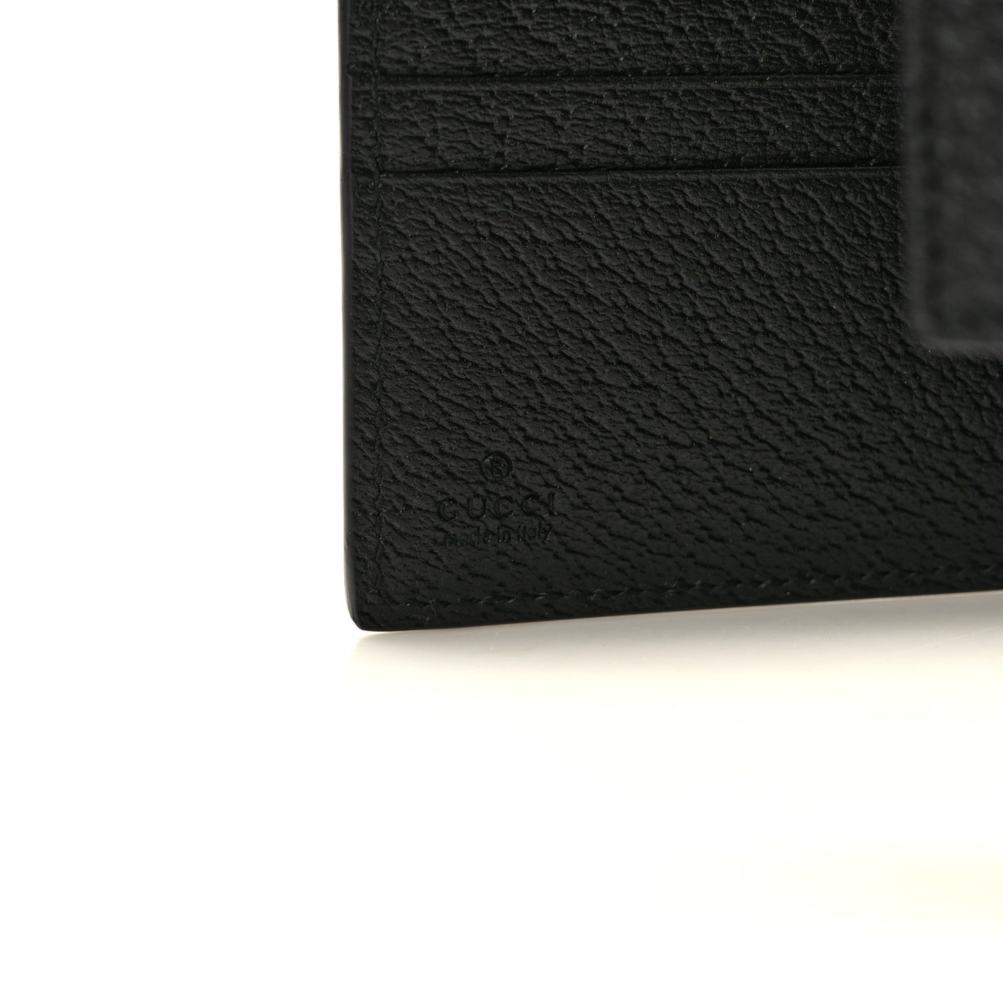 Textured Calfskin Web Ophidia French Flap Wallet Black
