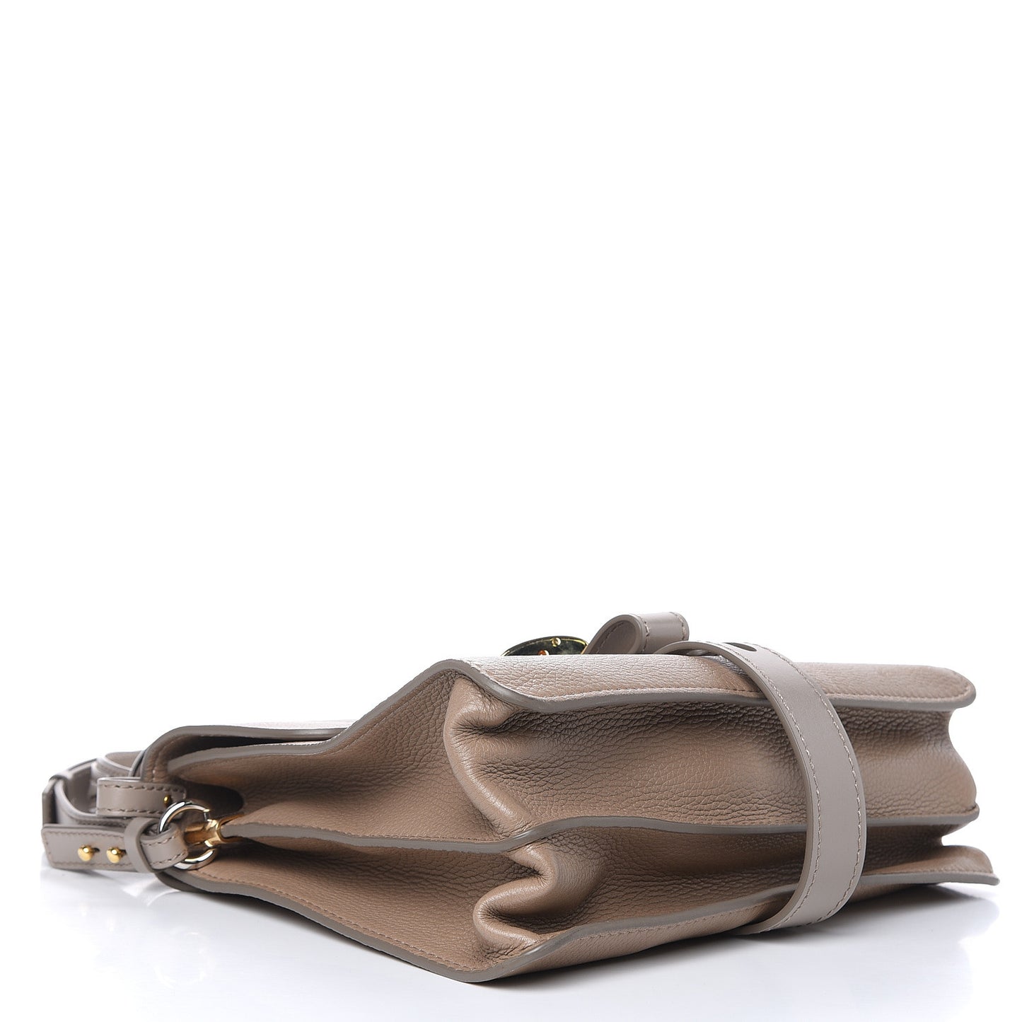 Shiny Grained Calfskin Medium Aby Day Shoulder Bag Motty Grey