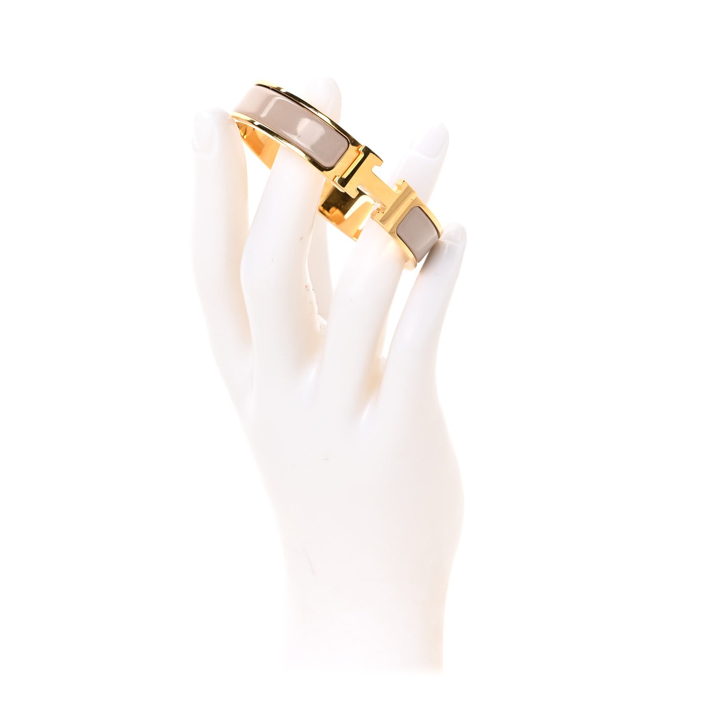 Enamel Narrow Clic Clac H Bracelet PM Marron Glace