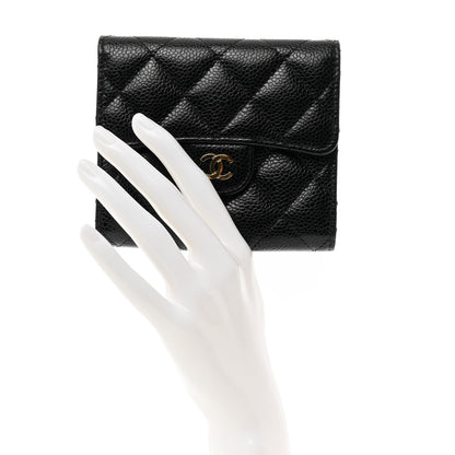Chanel Caviar Quilted Compact Flap Wallet Black 2 of 8