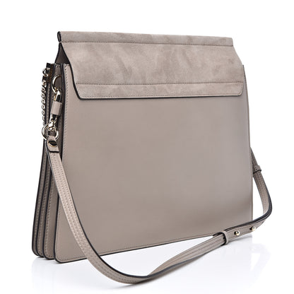 Chloe Calfskin Suede Medium Faye Shoulder Bag Motty Grey 3 of 9