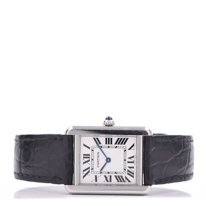 Cartier Stainless Steel Alligator 24mm Tank Solo Quartz Watch 3 of 7