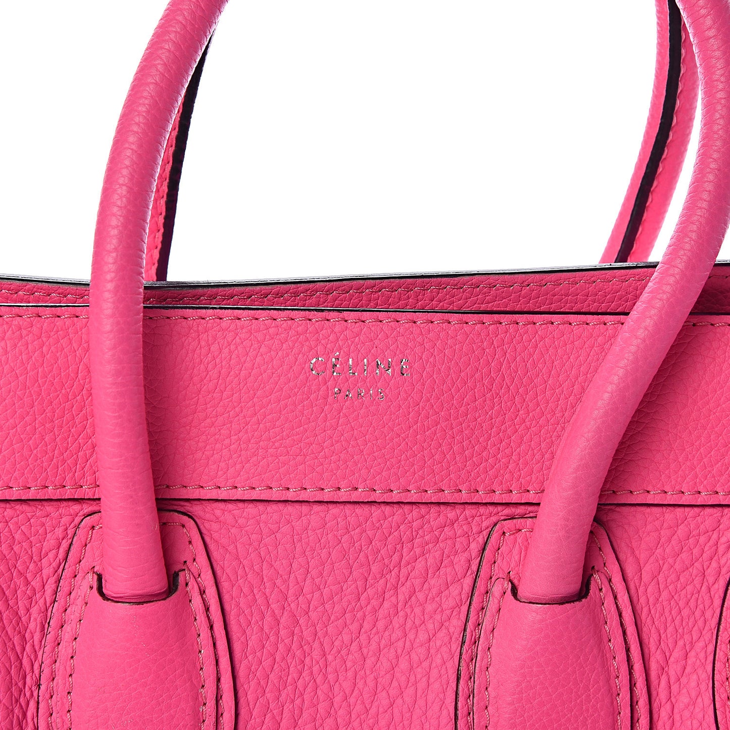 Drummed Calfskin Micro Luggage Fluo Pink