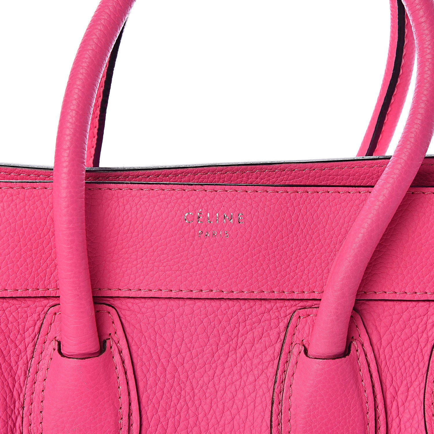 Celine Drummed Calfskin Micro Luggage Fluo Pink 12 of 12