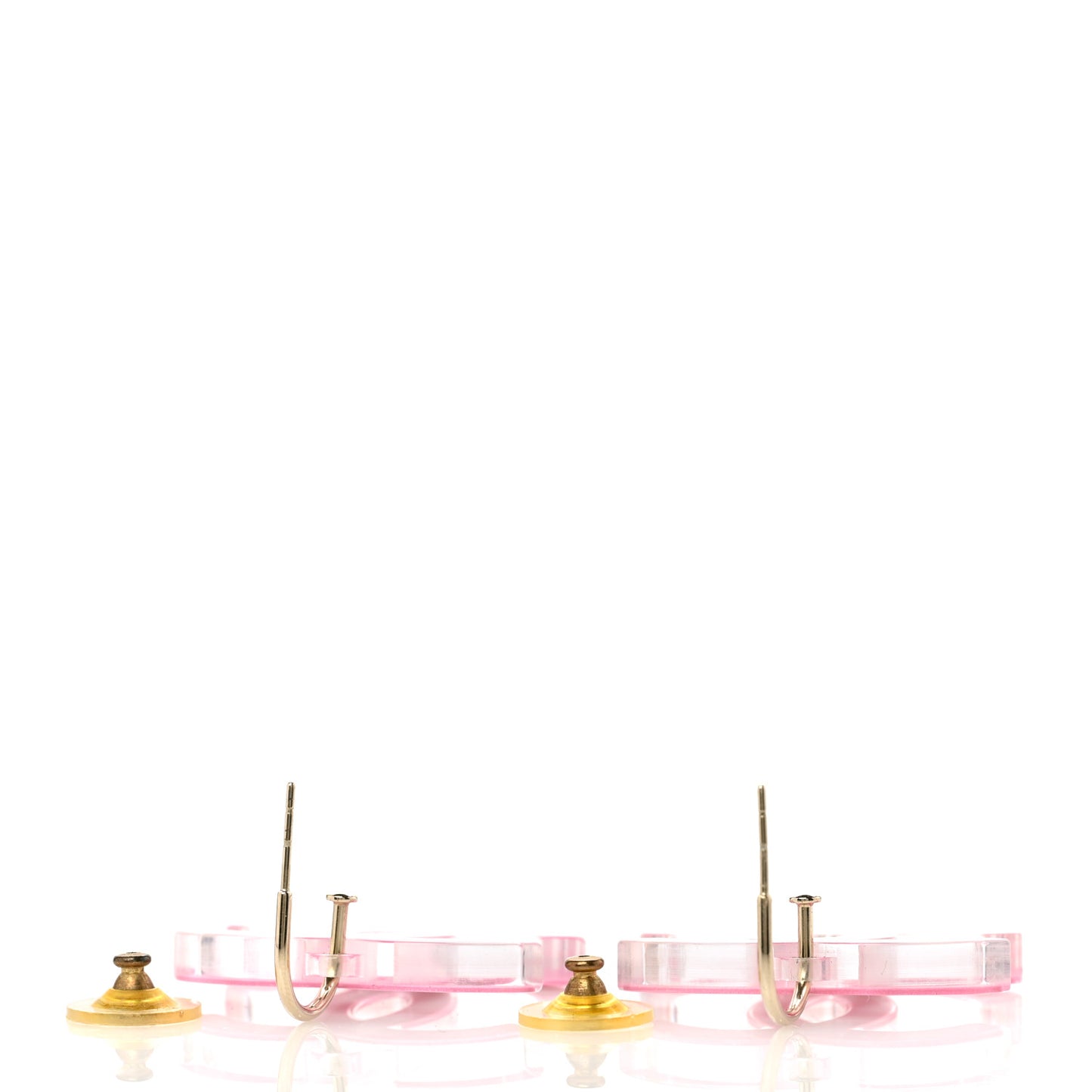 Lucite CC Drop Earrings Pink