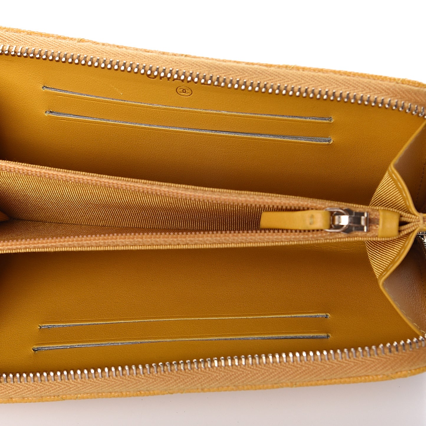 Caviar Quilted Medium Zip Around Wallet Yellow