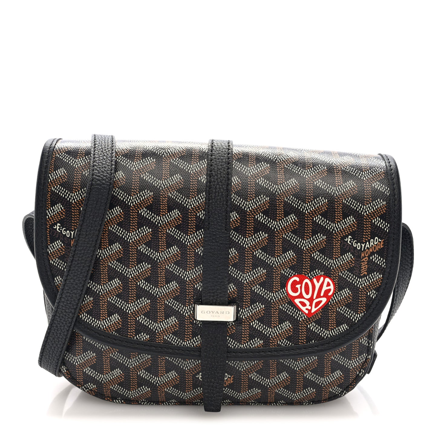 Goyardine Coeur Belvedere II PM Messenger Bag Black