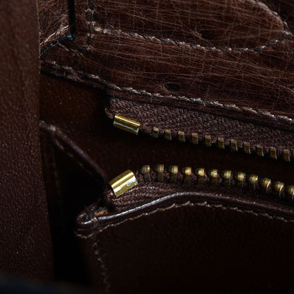 Hermes Ostrich Kelly Sellier 32 Chocolate 16 of 17