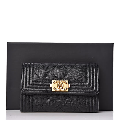 Chanel Caviar Quilted Boy Flap Card Holder Black 10 of 10