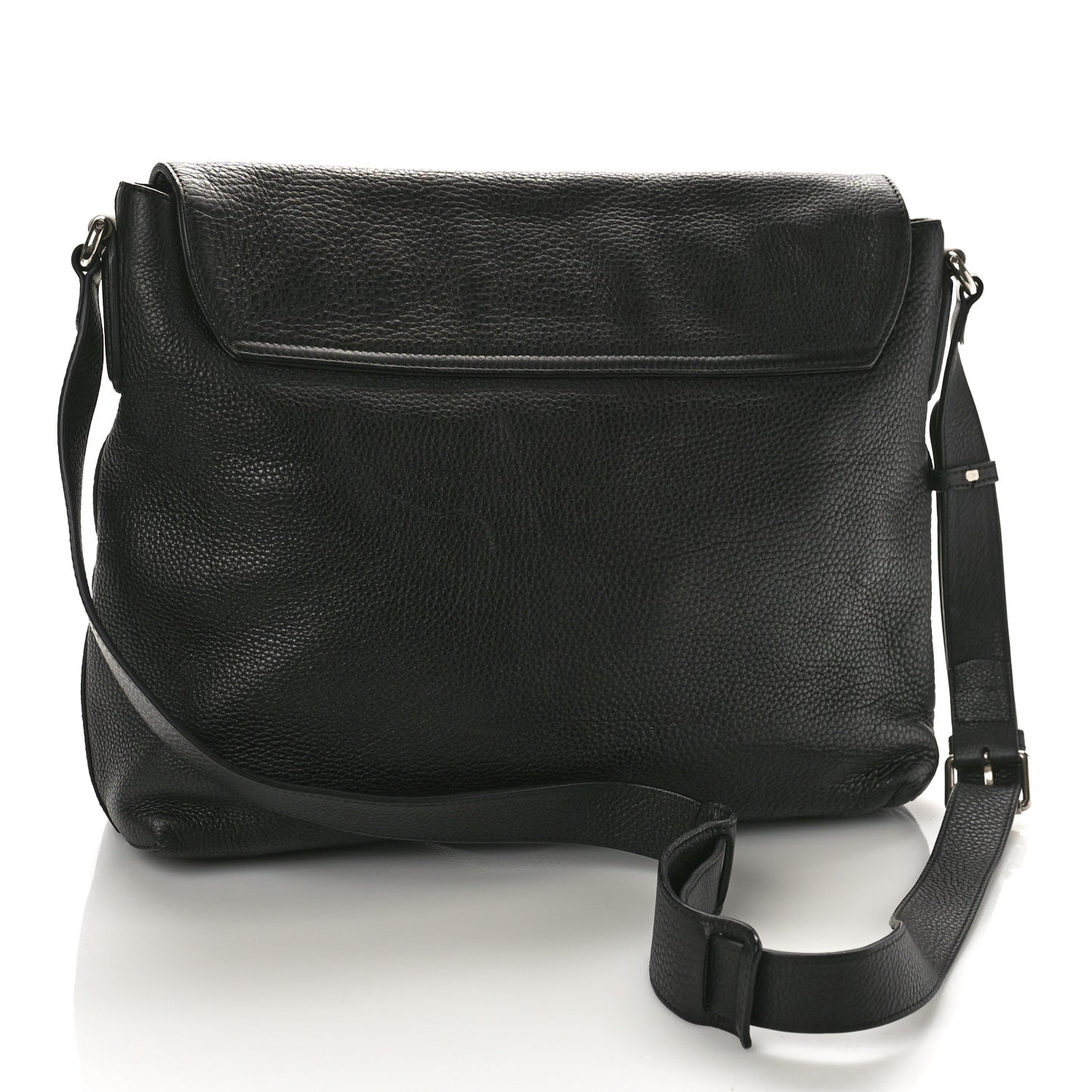 Pebbled Calfskin Soho Messenger Bag Black