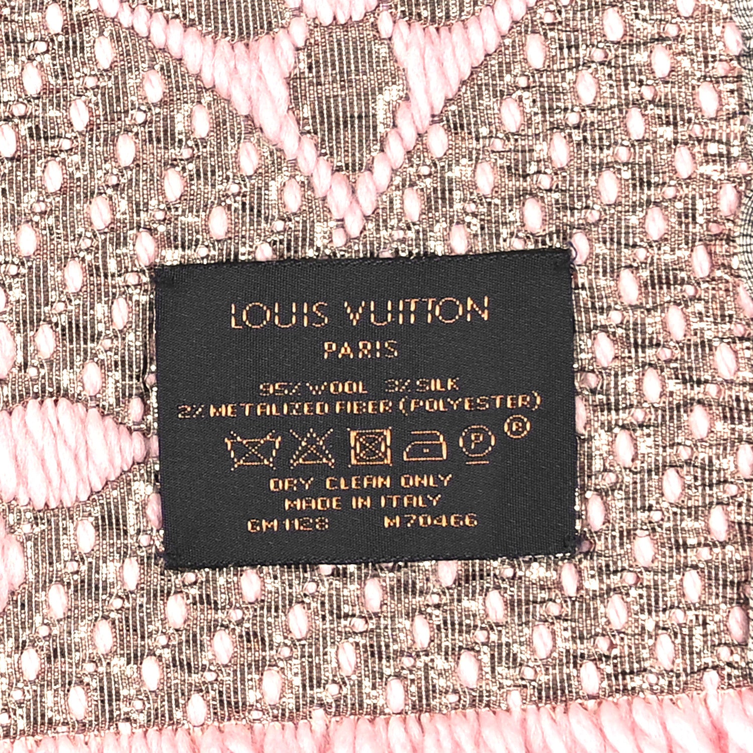 Louis Vuitton Wool Silk Logomania Shine Scarf Pink 3 of 3