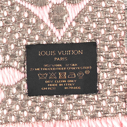 Louis Vuitton Wool Silk Logomania Shine Scarf Pink 3 of 3