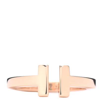 Tiffany 18K Rose Gold T Square Ring 53 6.5 1 of 5