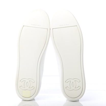 Chanel Calfskin Gum Womens CC Sneakers 41 White 6 of 10