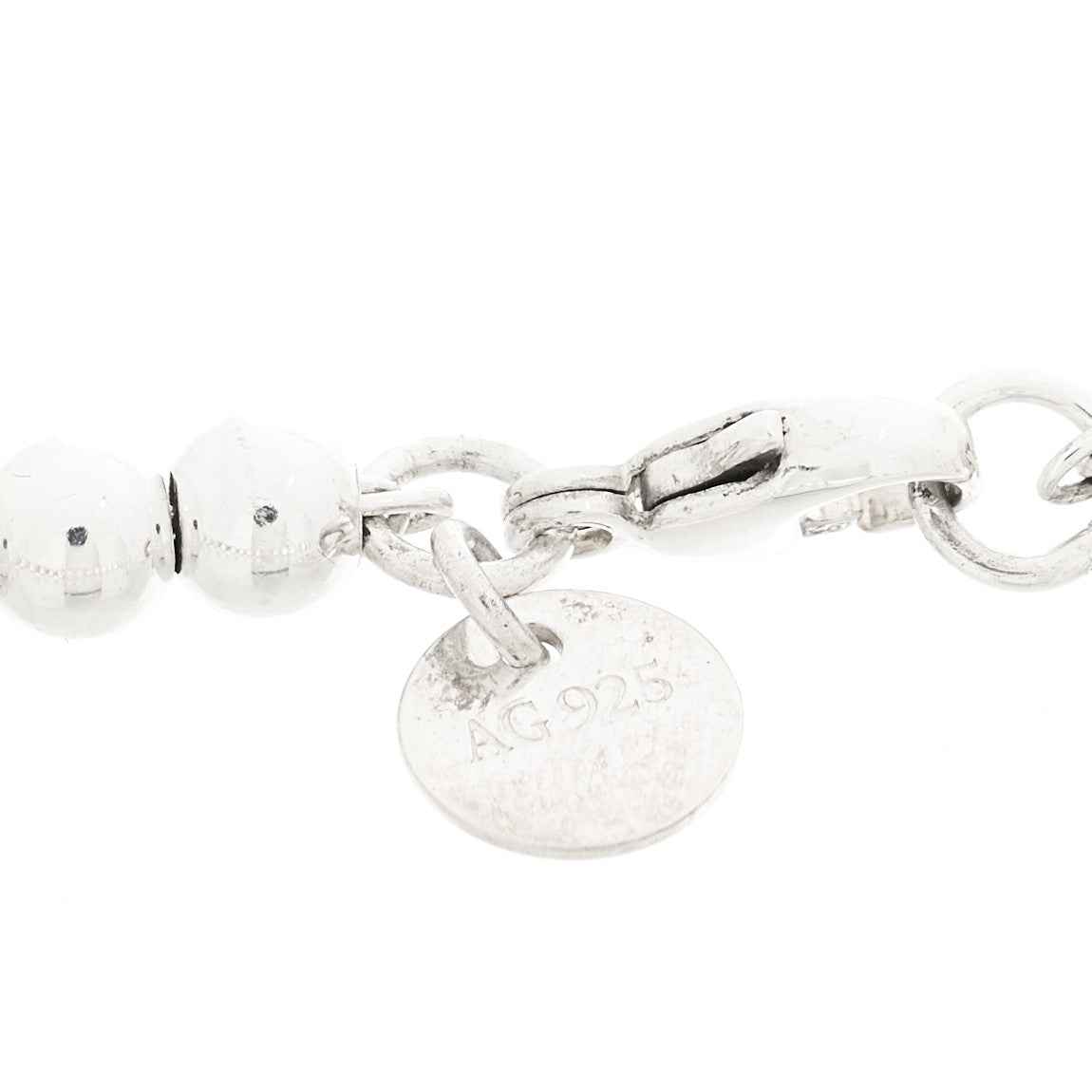 Tiffany Sterling Silver 4mm Bow Bead Bracelet 3 of 3