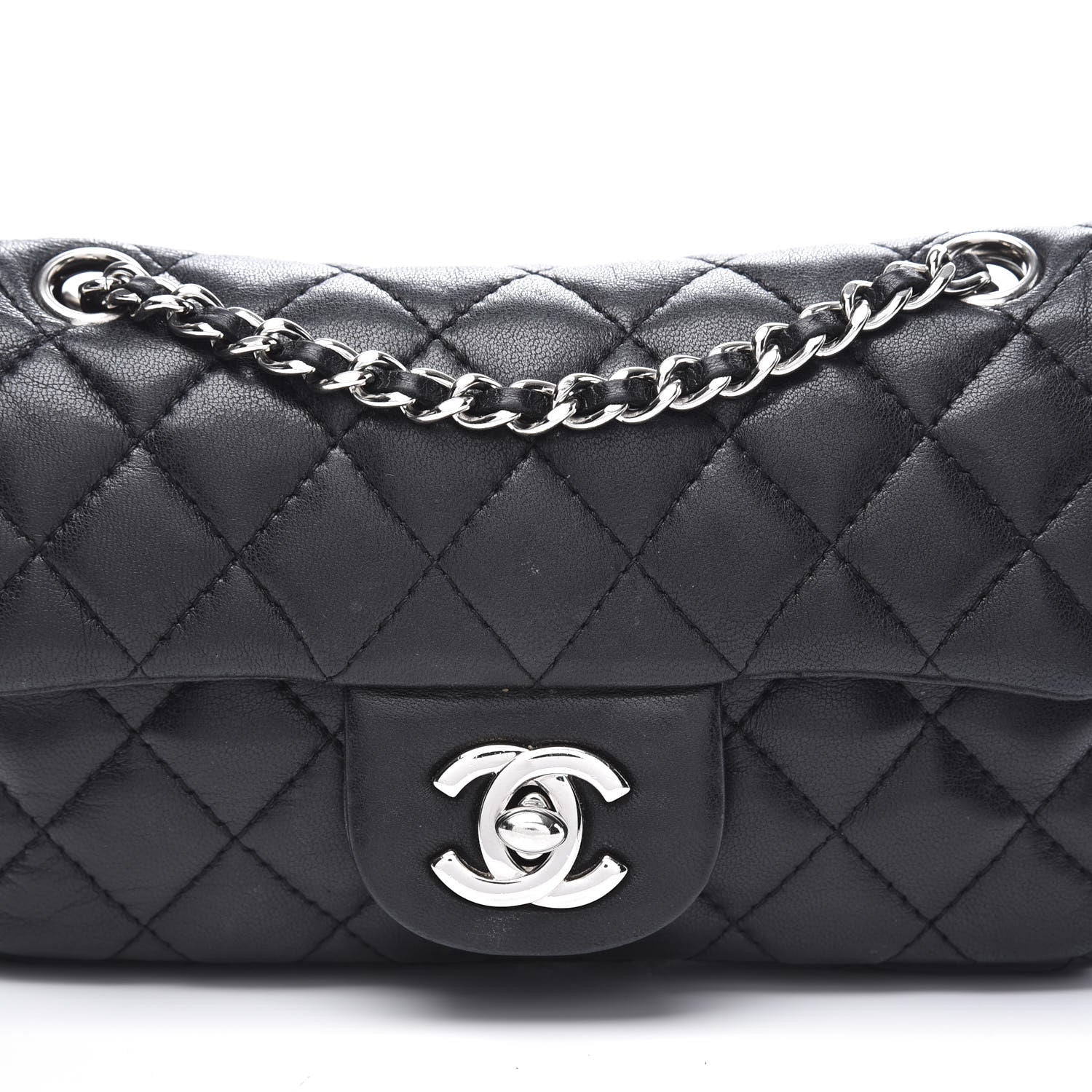 Chanel Lambskin Quilted Mini Rectangular Flap Black 10 of 10