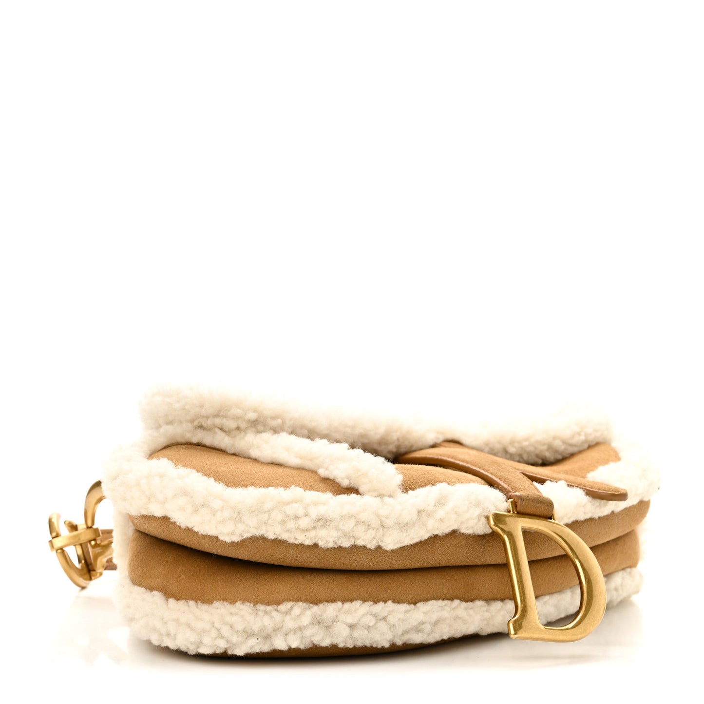 Shearling Saddle Bag Camel