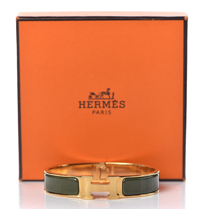 Hermes Enamel Narrow Clic Clac H Bracelet PM Loden 5 of 5