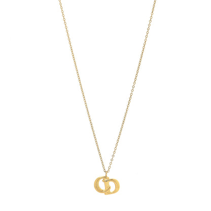 Christian Dior Metal CD Logo Pendant Necklace Gold 1 of 4