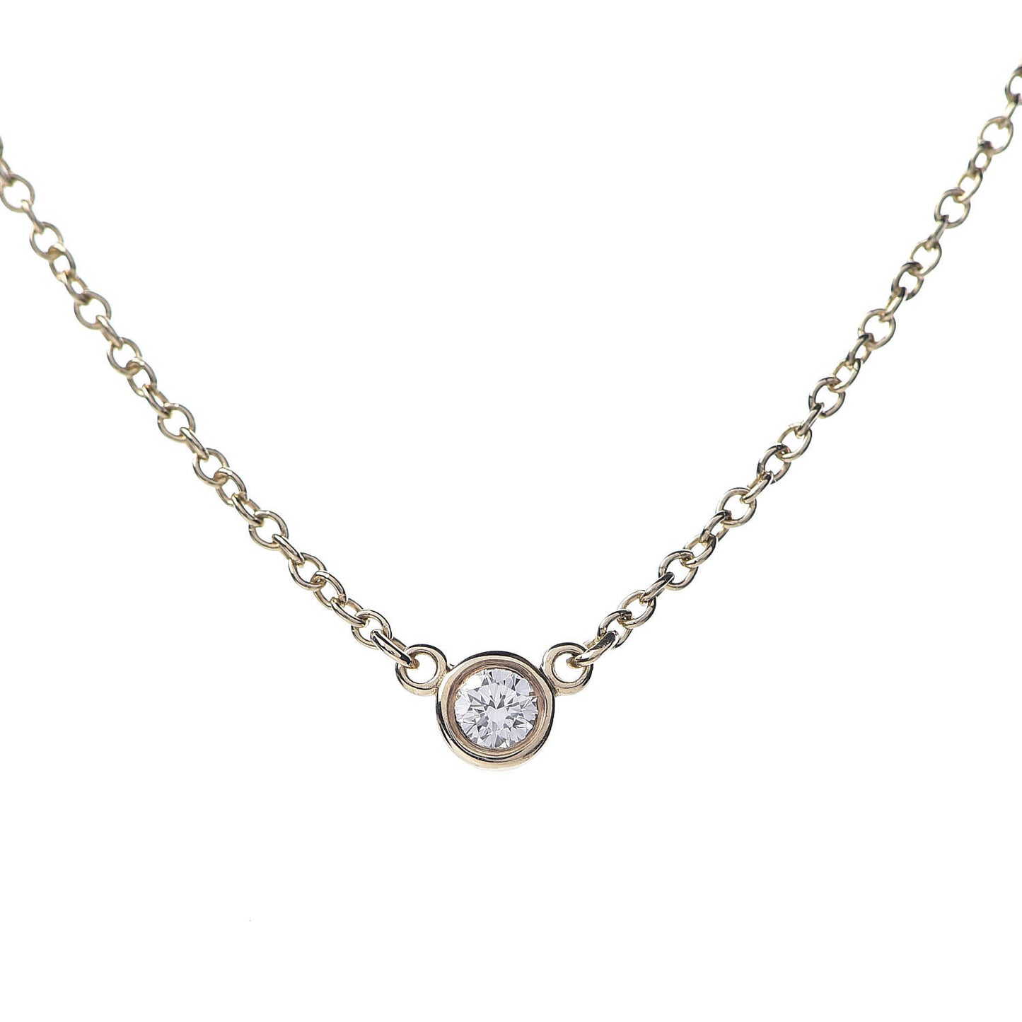 18K Yellow Gold Diamond .05ct Elsa Peretti Diamonds by the Yard Pendant Necklace