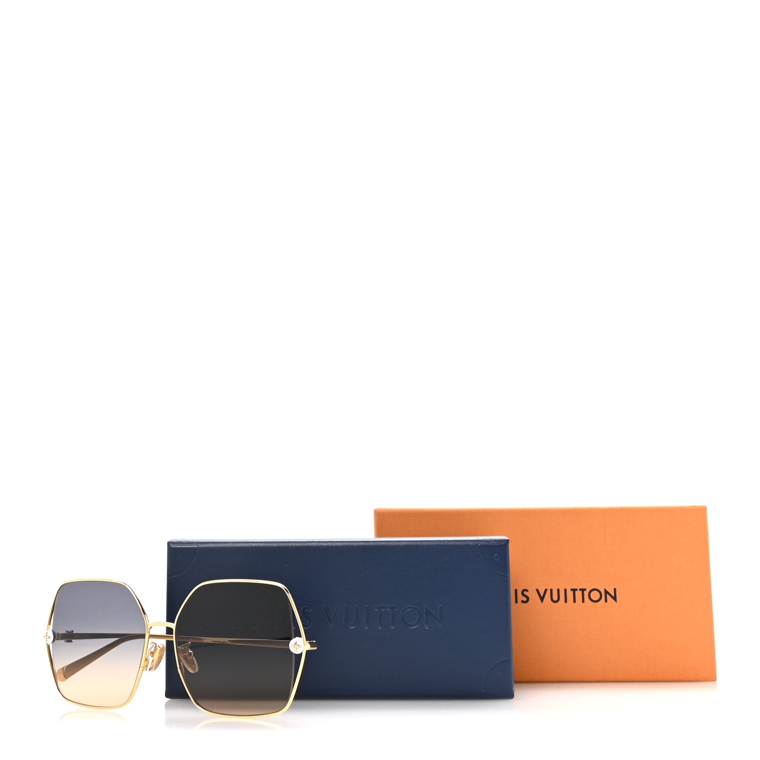 Louis Vuitton Metal Pearl Twirl Square Z2994U Sunglasses Gold