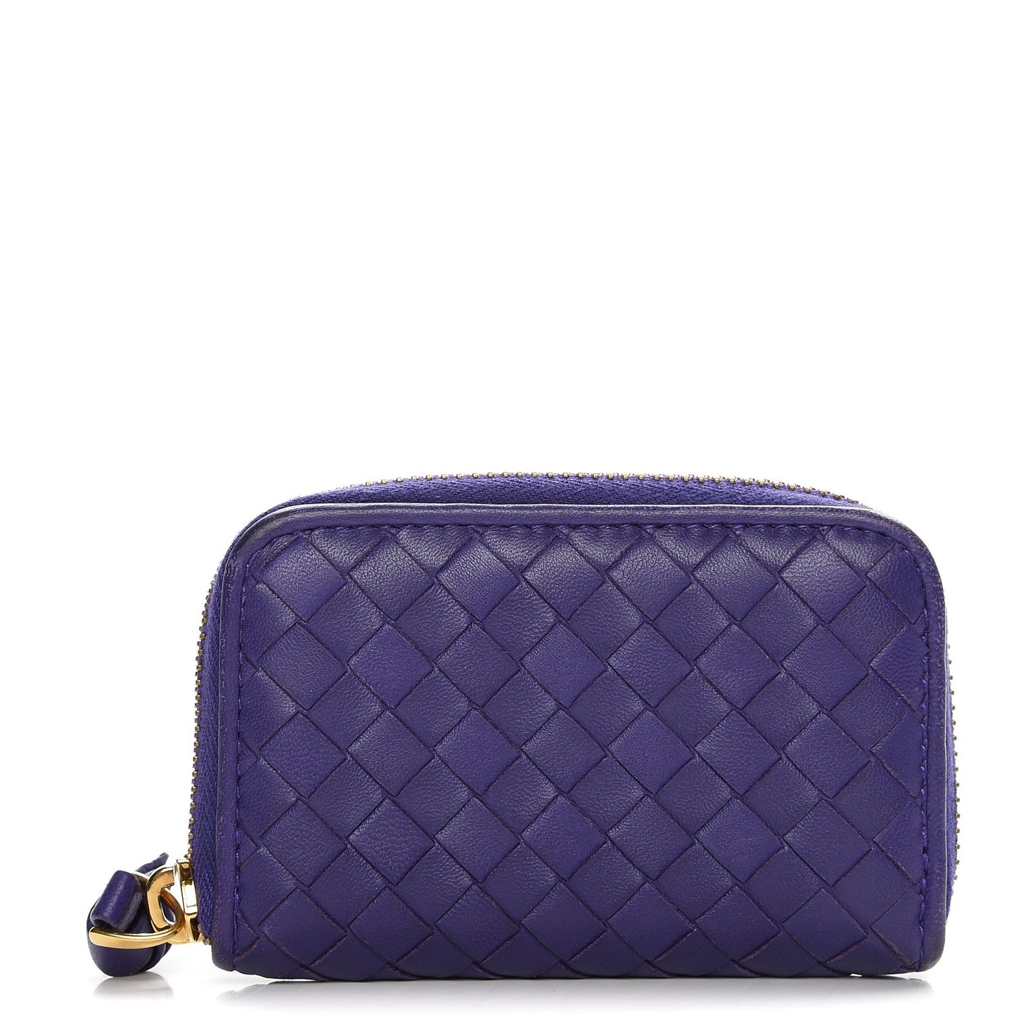 Nappa Intrecciato Zip Around Coin Purse Anemone
