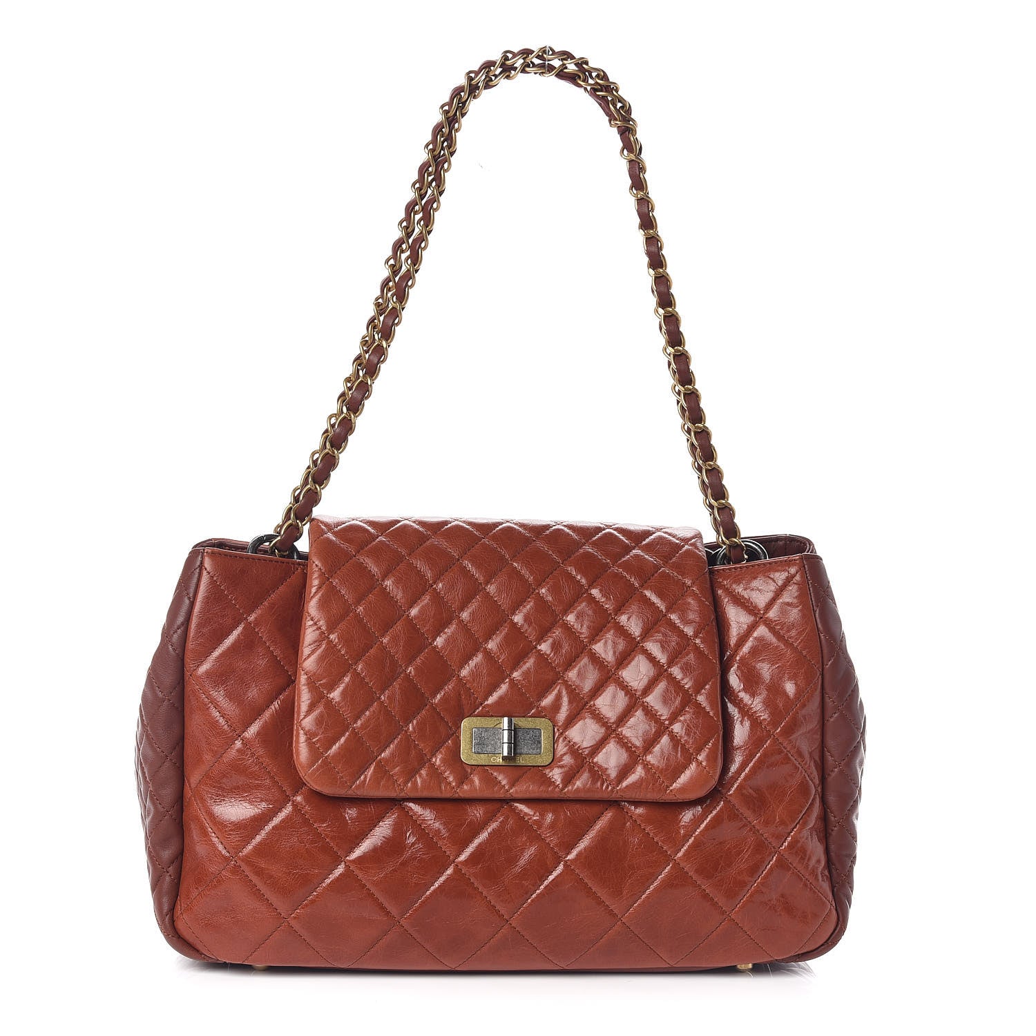 Chanel Glazed Crinkled Lambskin Large East West Flap Red 1 of 10