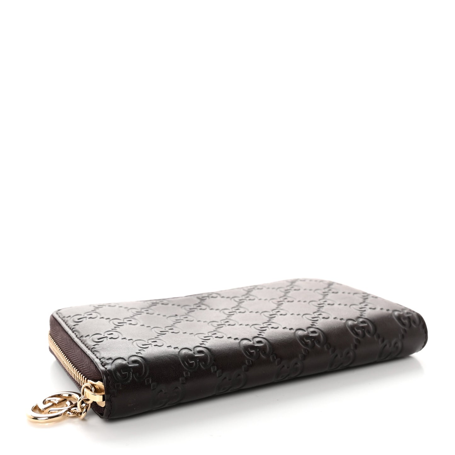 Guccissima GG Pierce Zip Around Wallet Dark Brown