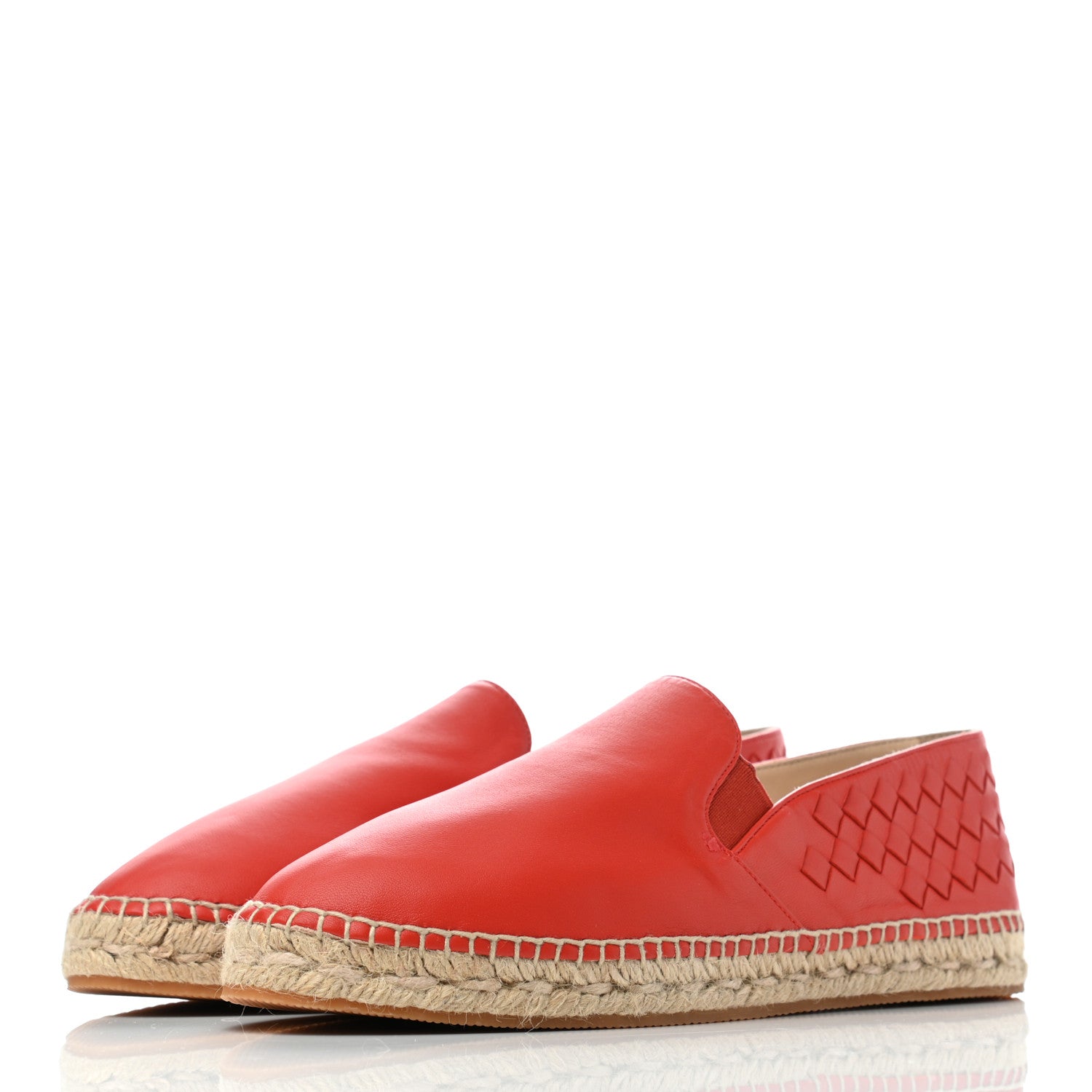 Bottega Veneta Nappa Intrecciato Slip On Espadrille 38 Red 3 of 8
