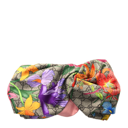 Gucci Silk Monogram Flora Print Headband M Pink 1 of 5