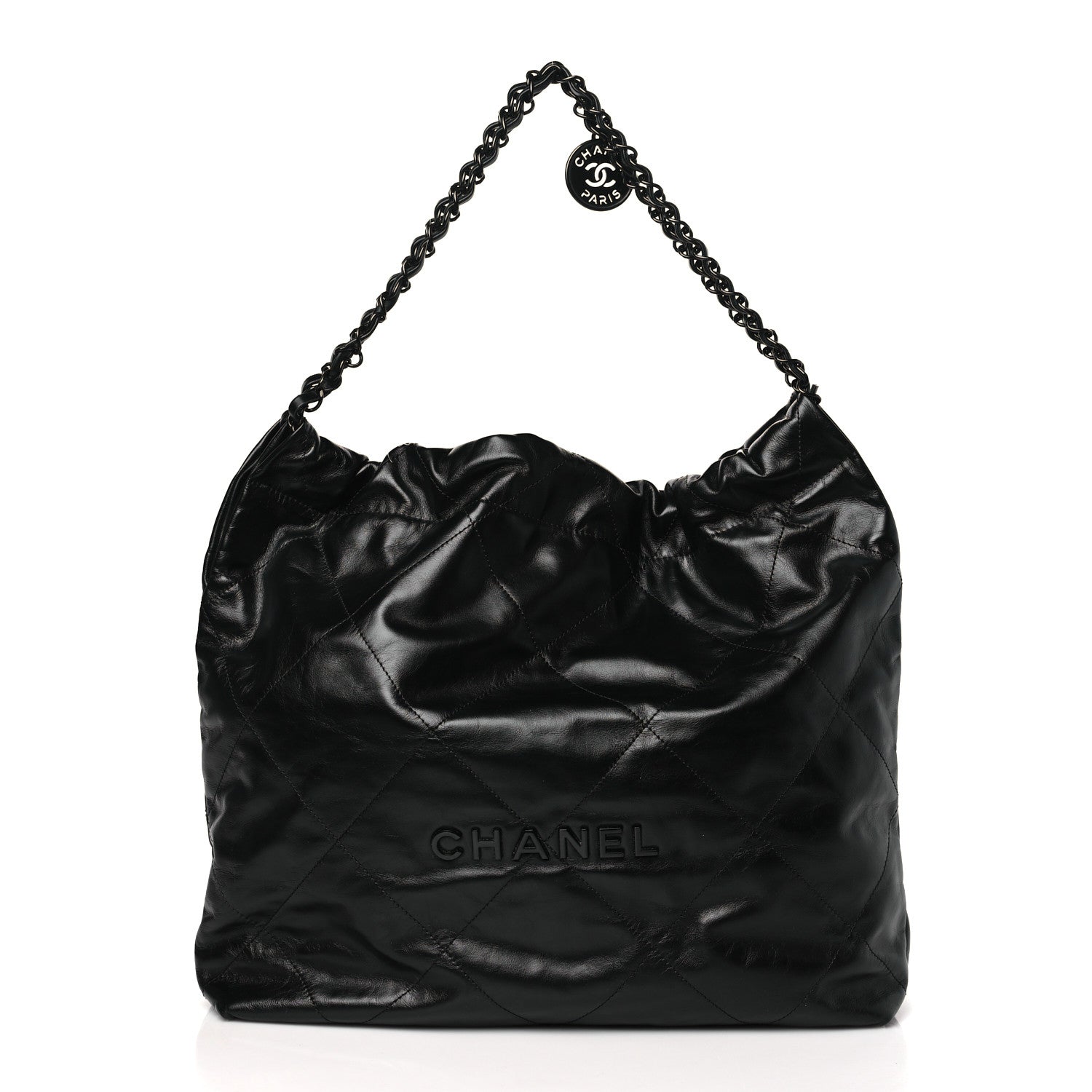 Chanel Shiny Calfskin Quilted Chanel 22 So Black 3 of 11