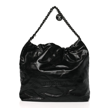 Chanel Shiny Calfskin Quilted Chanel 22 So Black 3 of 11