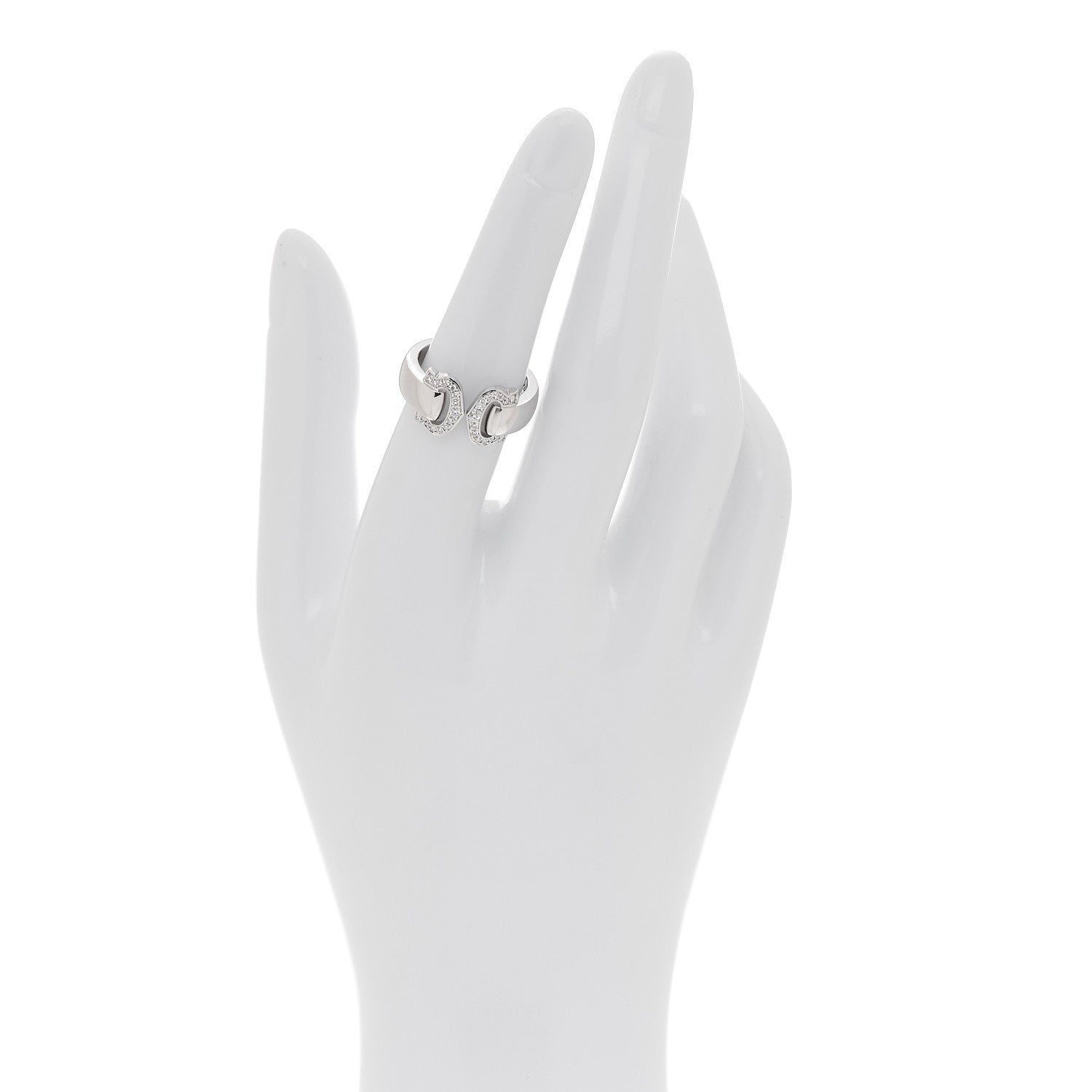Cartier 18K White Gold Diamond C De Cartier Ring 53 6.5 2 of 4