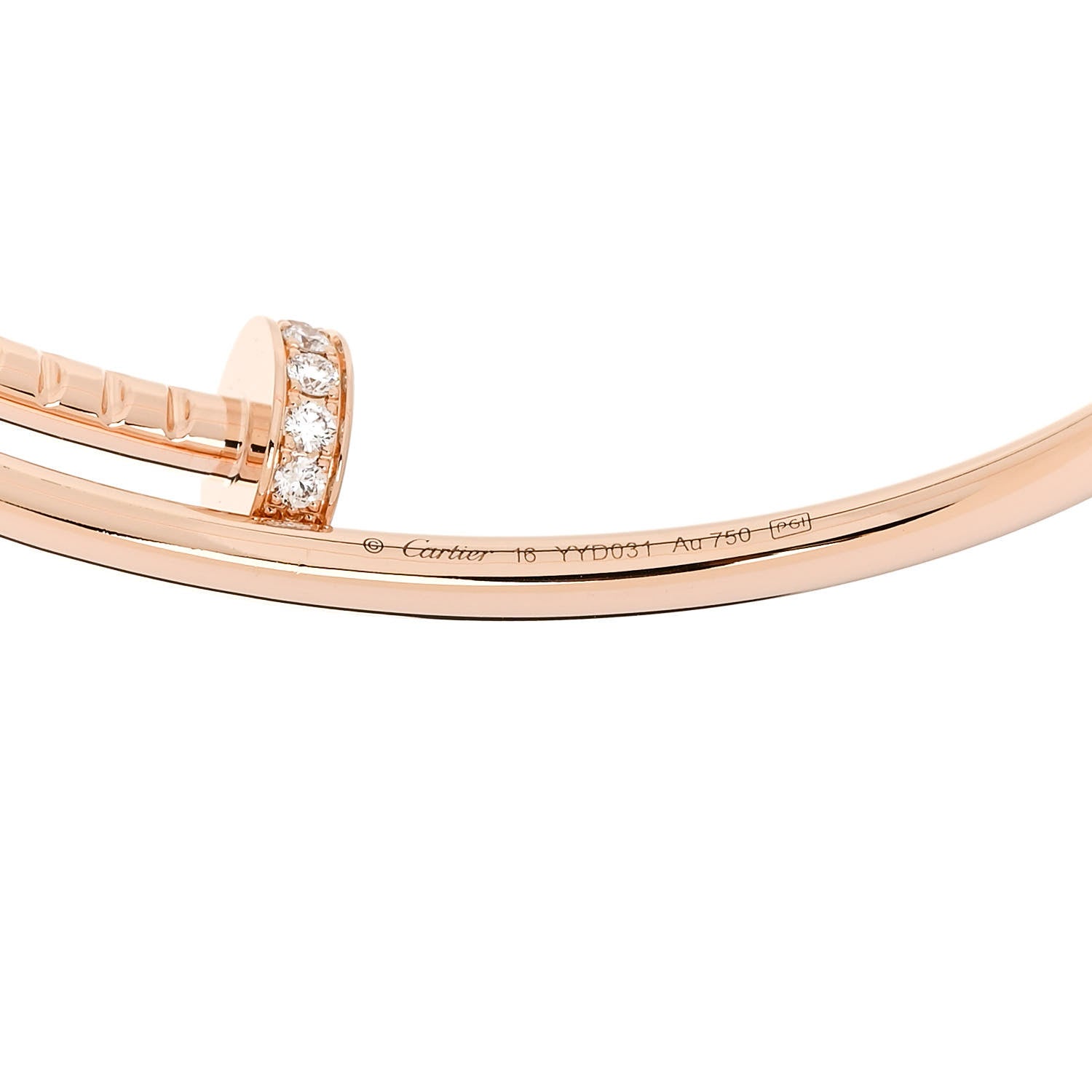Cartier 18K Pink Gold Diamond Small Juste Un Clou Bracelet 16 4 of 5