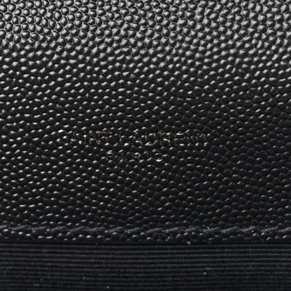 Saint Laurent Grain De Poudre Textured Mixed Matelasse Triquilt Medium Monogram Satchel Black 6 of 9