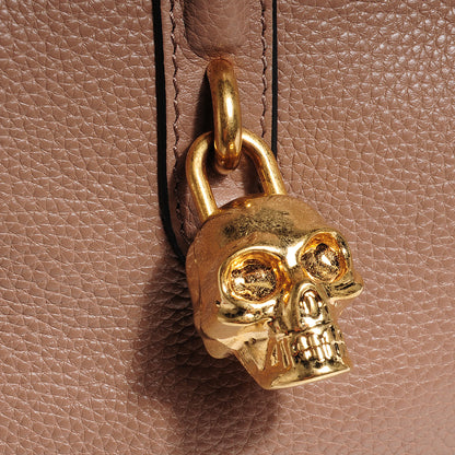 Alexander McQueen Pebbled Calfskin Skull Padlock Zip Around Tote Cocco 10 of 10