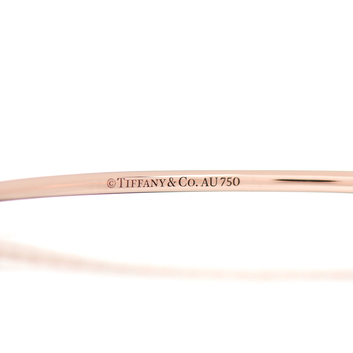 Tiffany 18K Rose Gold Diamond Metro Hinged Bangle Bracelet 4 of 4