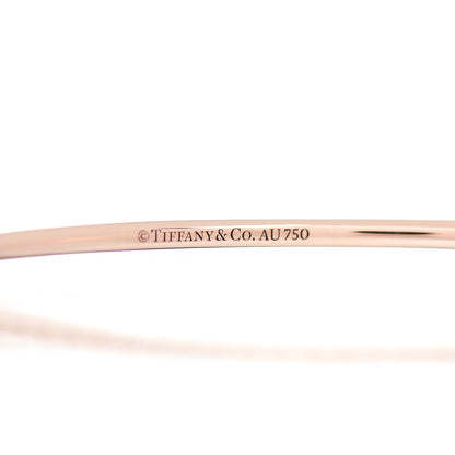 Tiffany 18K Rose Gold Diamond Metro Hinged Bangle Bracelet 4 of 4