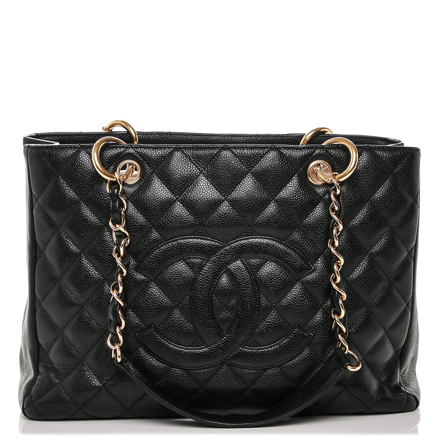 Caviar Quilted Grand Shopping Tote GST Black