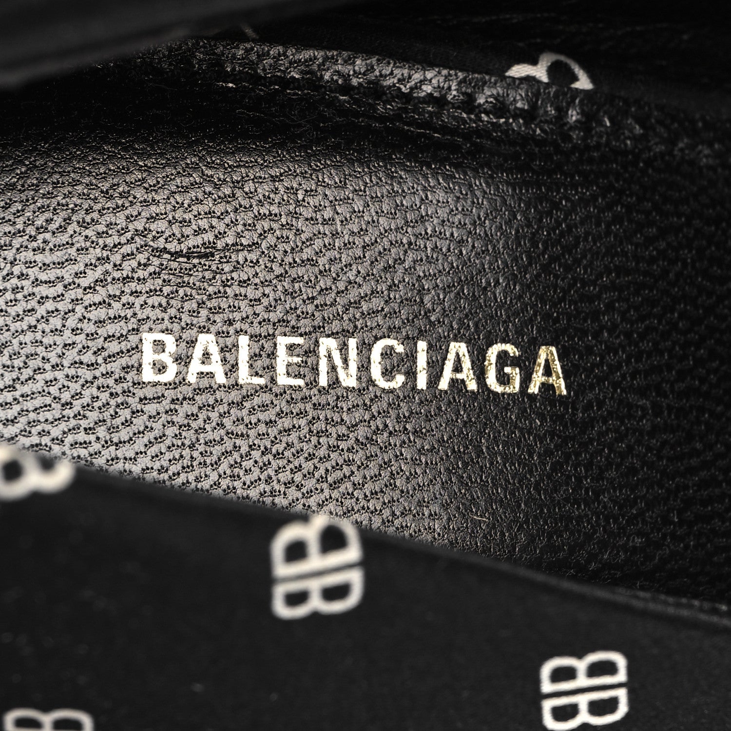 Balenciaga Crepe Satin BB Allover Logo Knife 100mm Pumps 36 Black 9 of 10
