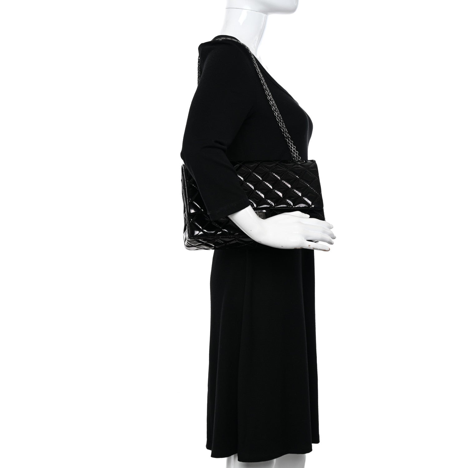 Chanel Patent Quilted 2.55 Reissue 226 Flap Black 2 of 12